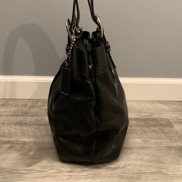 Coach Soho Pleated Black Soft Bag Tote - Picture 2 of 8